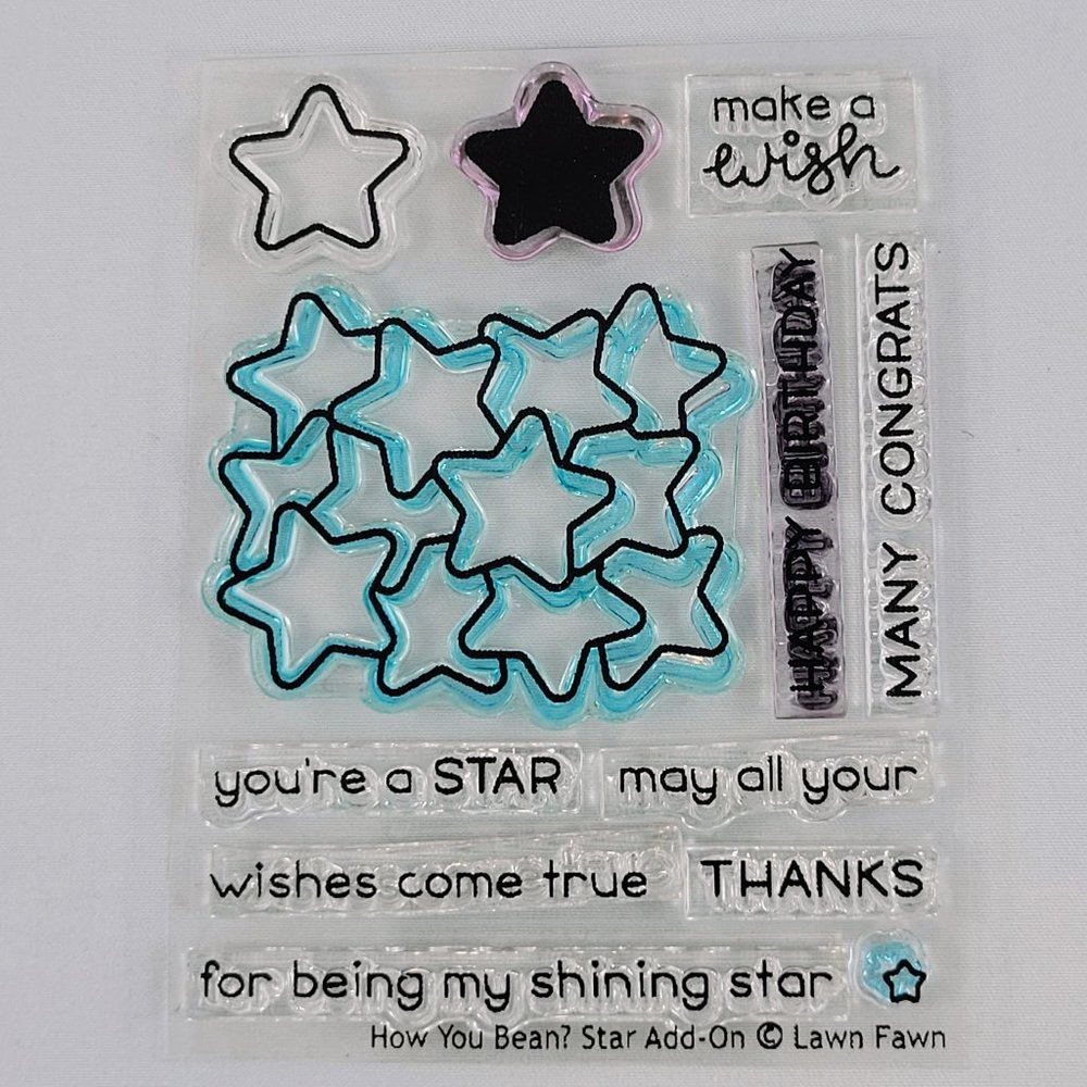 Clear Stamp Set Lawn Fawn How You Bean? Star Add-On Birthday Wish Read